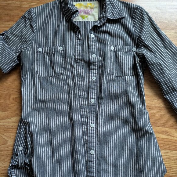 Black Pinstriped Button Down - Picture 4 of 4
